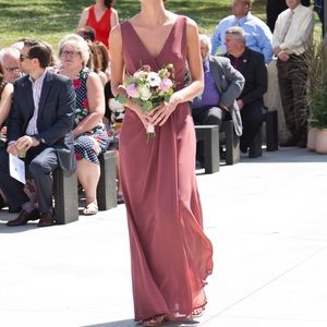 Revelry Blair Chiffon in Rosewood Size 4 Bridesmaid Dress